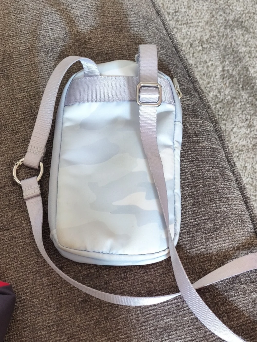 lululemon athletica light blue and white camo wristlet